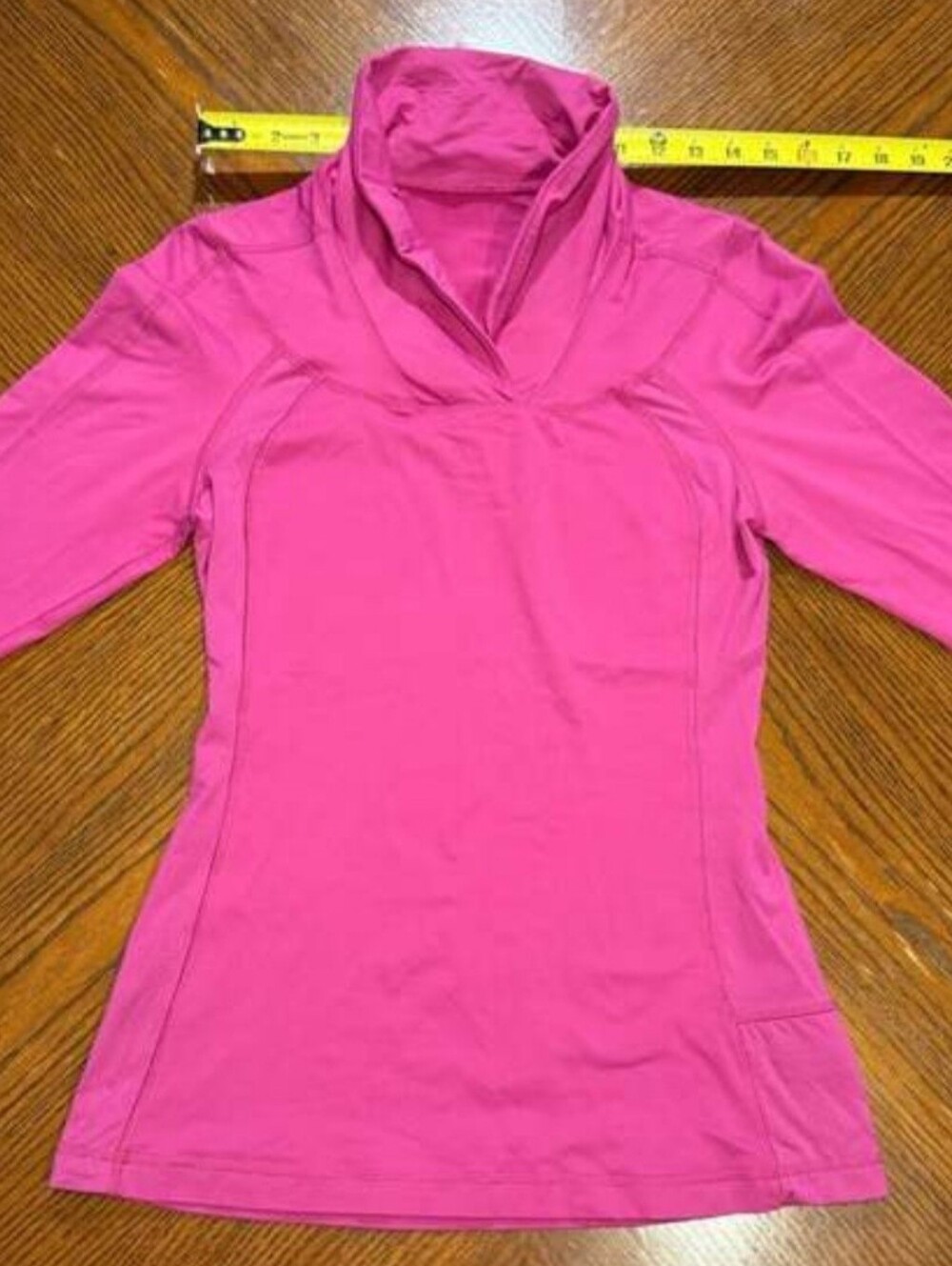 Lululemon Pink Athletic Long-Sleeve Top with Cowl Neck And Thumbholes